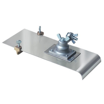 5" x 12" 1/2"R, 3/4"D Stainless Steel Edger with Adjustable Groover with All - Angle Bracket - DRP Tools