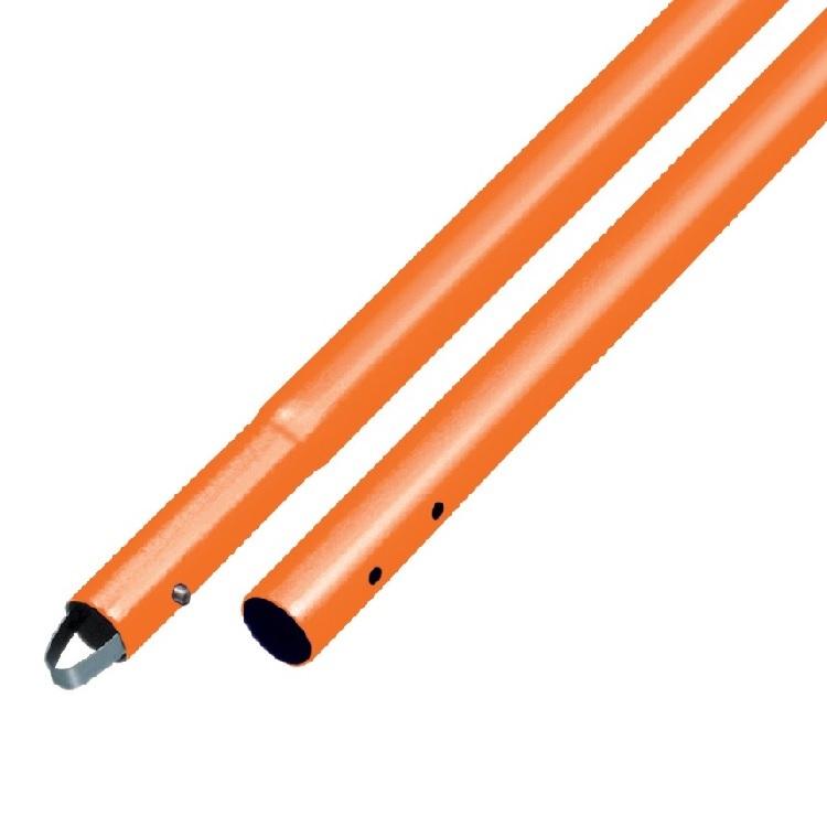 6' Orange Powder Coated Aluminum Swaged Button Handle - 1-3/4