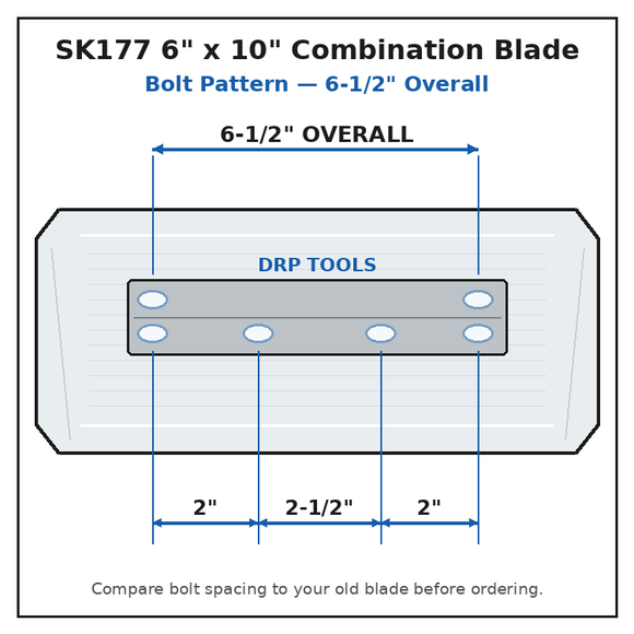 Bolt Pattern Power Trowel Blades 28" Goldblatt Combination 6" x 10" 4-PK