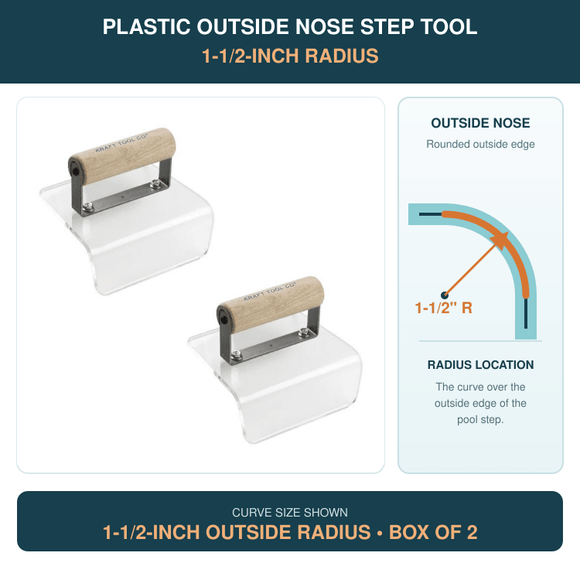 Plastic Outside Nose Step Tool 1-1/2" Radius with Wood Handle