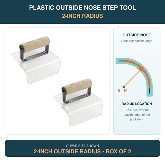 Plastic Outside Nose Step Tool 2" Radius with Wood Handle