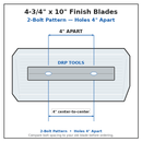 Power Trowel Blades 30" Bartell Finish 4-3/4" x 10" 4-PK - DRP Tools