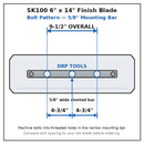 Power Trowel Blades 36" Finish Orange Thunder 6" x 14" 4-PK - DRP Tools