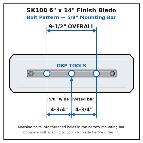 Power Trowel Blades 36" Finish Orange Thunder 6" x 14" 4-PK - DRP Tools