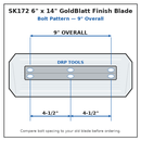 Power Trowel Blades 36" Goldblatt Finish 6" x 14" 4-PK - DRP Tools