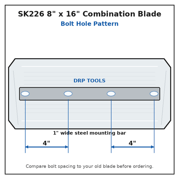 Power Trowel Blades 44" Superior / Husqvarna Combination Gold 8" x 16" 4-PK - DRP Tools
