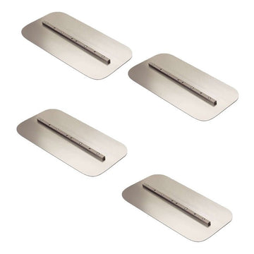 Power Trowel Blades 8" x 16" MultiQuip Whiteman Flat Finish Round Corners 4PK