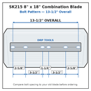 Power Trowel Blades 46" Combination Rounded Corners Gold 8" x 18" 4-PK - DRP Tools