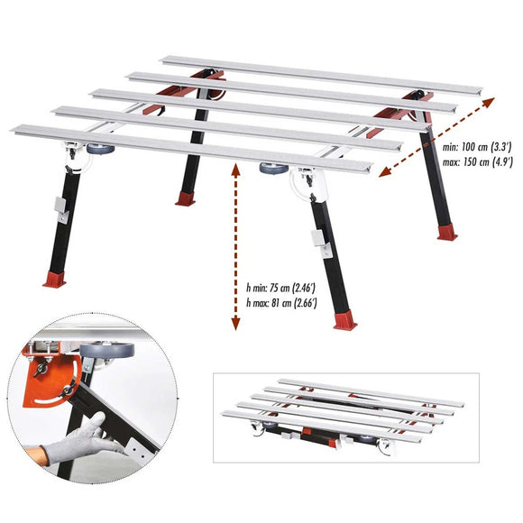Raimondi Bigfoot XXL Adjustable Width Tile Work Bench – Large Format Tile Workstation - DRP Tools
