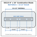Power Trowel Blades 46" Combination Orange Thunder Steel-Backed Poly 8" x 18" 4-PK-2
