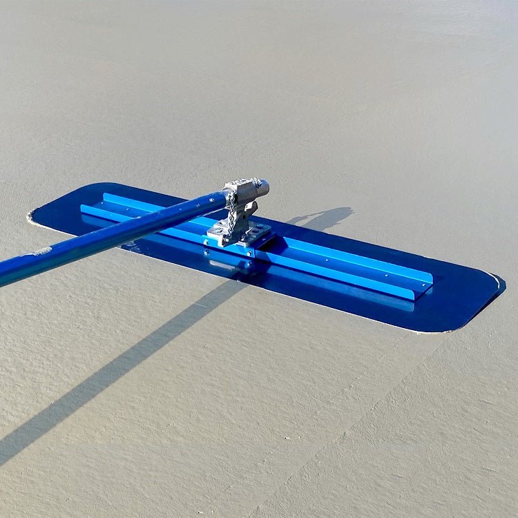24" Big "D" Flat End Blue Steel Float with EZY-Tilt® II Bracket - DRP Tools