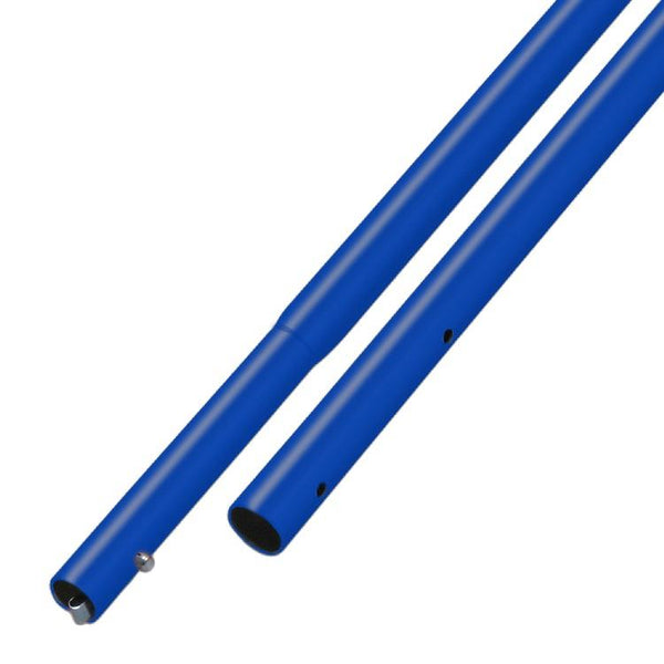 6' Blue Powder Coated Swaged Button Handle - 1-3/4" Diameter 6-Pack - 1