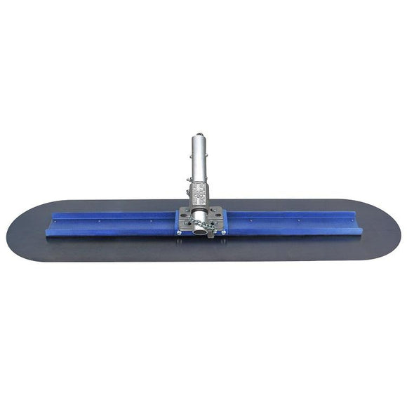 72" Big "D" Round End Blue Steel Bull Float with EZY-Tilt® II Bracket - DRP Tools