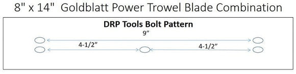 8" x 14" Goldblatt Combination Power Trowel Blade 4-Pack - DRP Tools