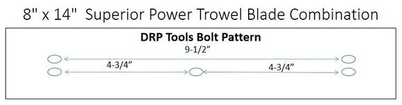 8" x 14" Superior ProForm® Ultra Blue Power Trowel Combination Blade 4-Pack - DRP Tools